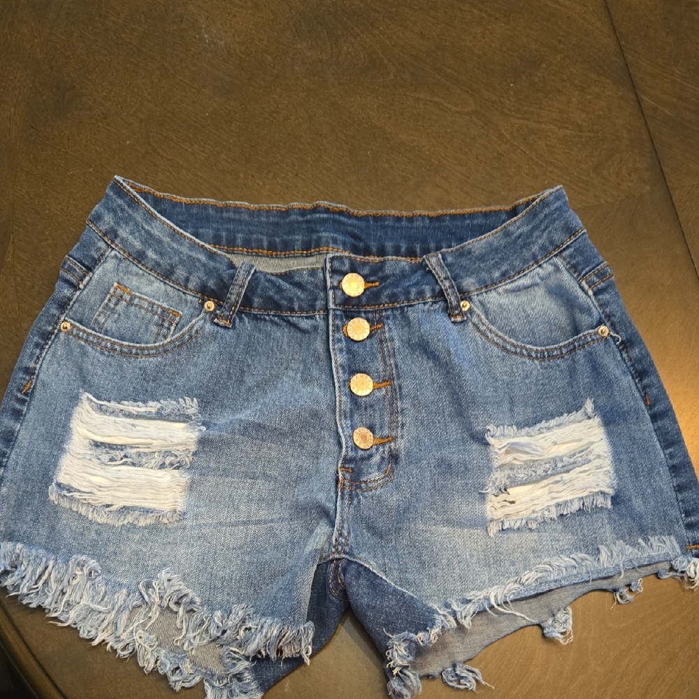 Denim Distressed Women Shorts